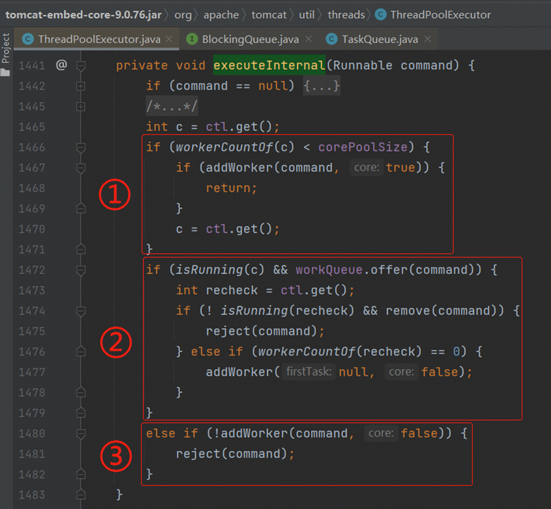 org.apache.Tomcat.util.threads.ThreadPoolExecutor#executeInternal